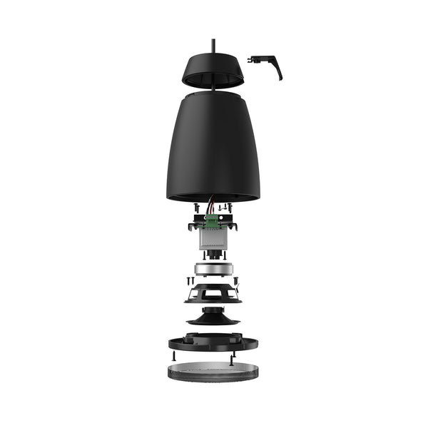 ALTI4/B, 4 tum pendelhögtalare, 2-vägs, 16 Ohm + 100V, hybridkabel, svart