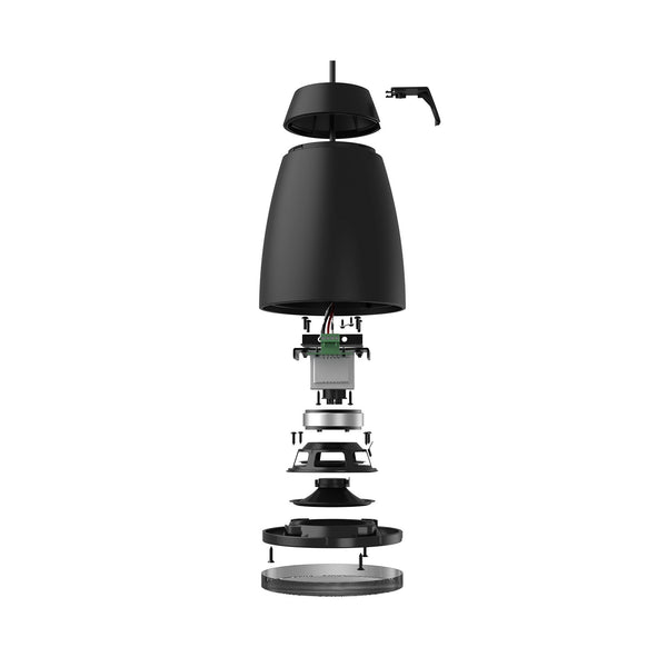 ALTI6/B, 6,5 tum pendelhögtalare, 2-vägs, 16 Ohm + 100V, hybridkabel, svart