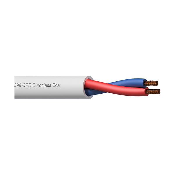 BLS225W-ECA/1, 2 x 2,5mm² vit högtalarkabel, CPR-klassning