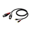 CLA701/1,5m 2 x XLR Hane - 2 x RCA