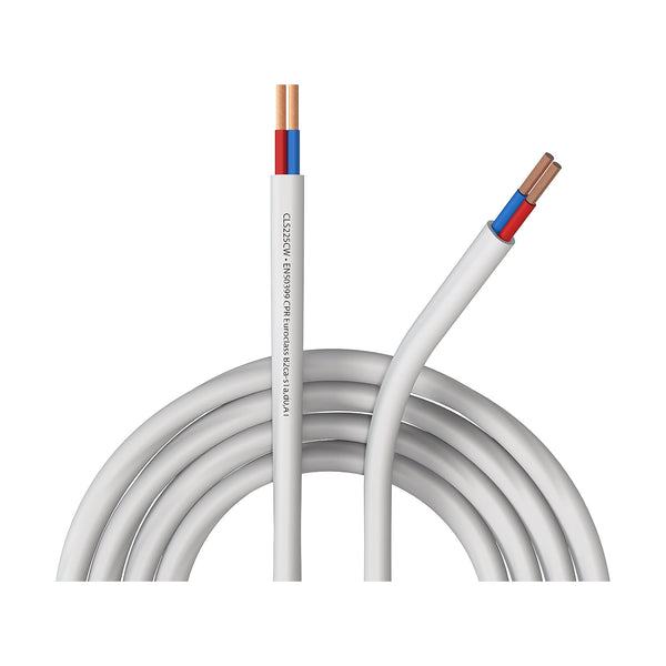 CLS225CW-B2CA/1, 2 x 2,5mm² (100m) vit högtalarkabel, CPR-klassning, LSHF