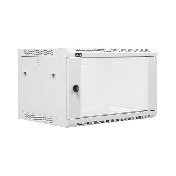 WPR406R/W, Vitt väggrack i metall 6U, 19 tum, 410mm monteringsdjup