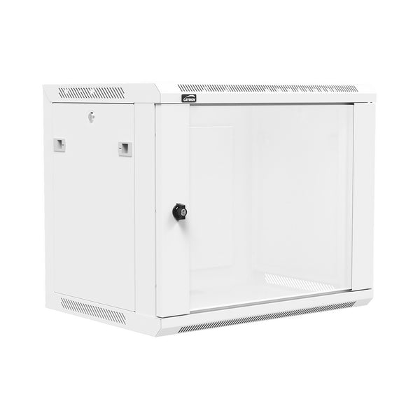 WPR409R/W, Vitt väggrack i metall 9U, 19 tum, 410mm monteringsdjup