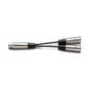 CYC-07, 15cm, Övergång med 1st XLR hona - 2st XLR hanar