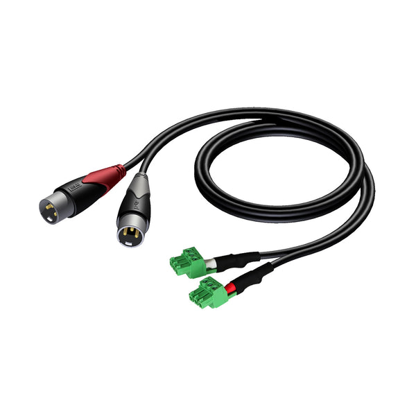 CLA834/1.5, Kablage XLR hane - plint 1,5m