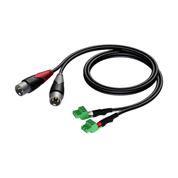 CLA834/0,5m 2 x XLR Hane - 2 x Plint