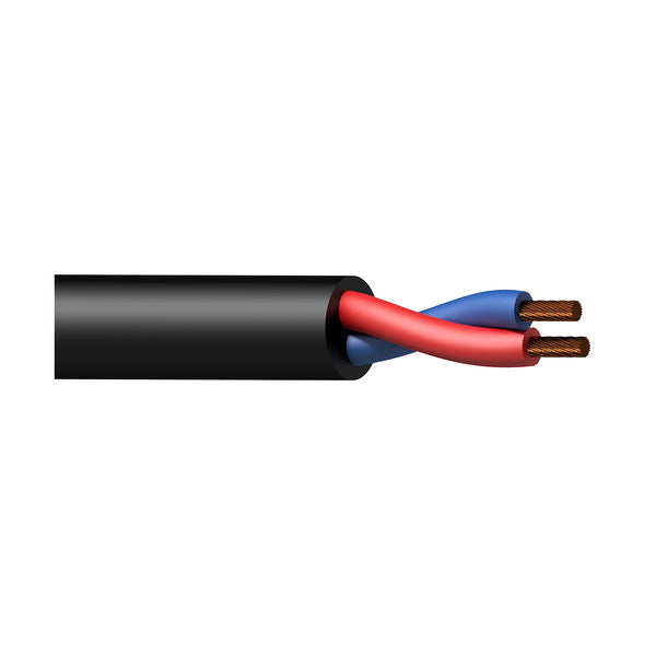 PLS225/1, 2x2,5mm² rund högflexibel svart högtalarkabel