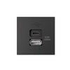 CP45PUSB/B, Uttagspanel / laddare, USB A + USB C, 5V 4200mA